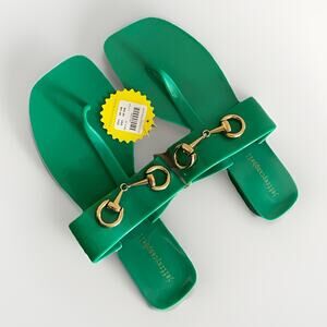 New Jeffrey Campbell A Lil Bit Sandals Jelly Thong ~ Green ~ Sz 9 NEW w tag